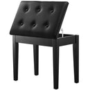 VEVOR klavieru soliņš ar polsterētu sēdekli un uzglabāšanas nodalījumu, koka