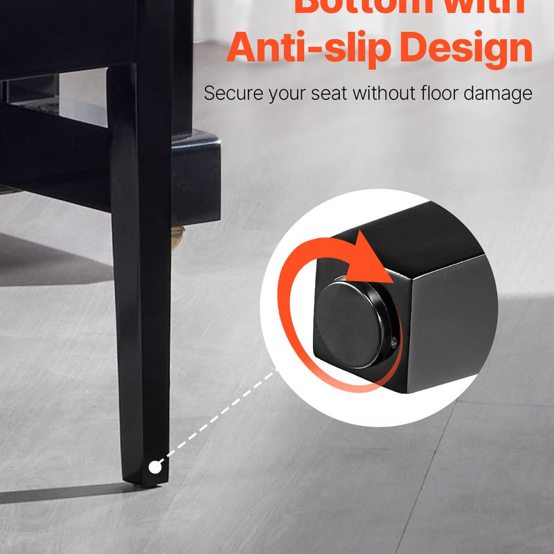 VEVOR klavieru soliņš ar polsterētu sēdekli un uzglabāšanas nodalījumu, koka