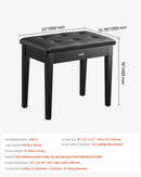 VEVOR klavieru soliņš ar polsterētu sēdekli un uzglabāšanas nodalījumu, koka