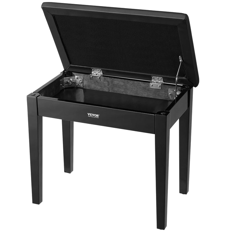 VEVOR klavieru soliņš ar polsterētu sēdekli un uzglabāšanas nodalījumu, koka