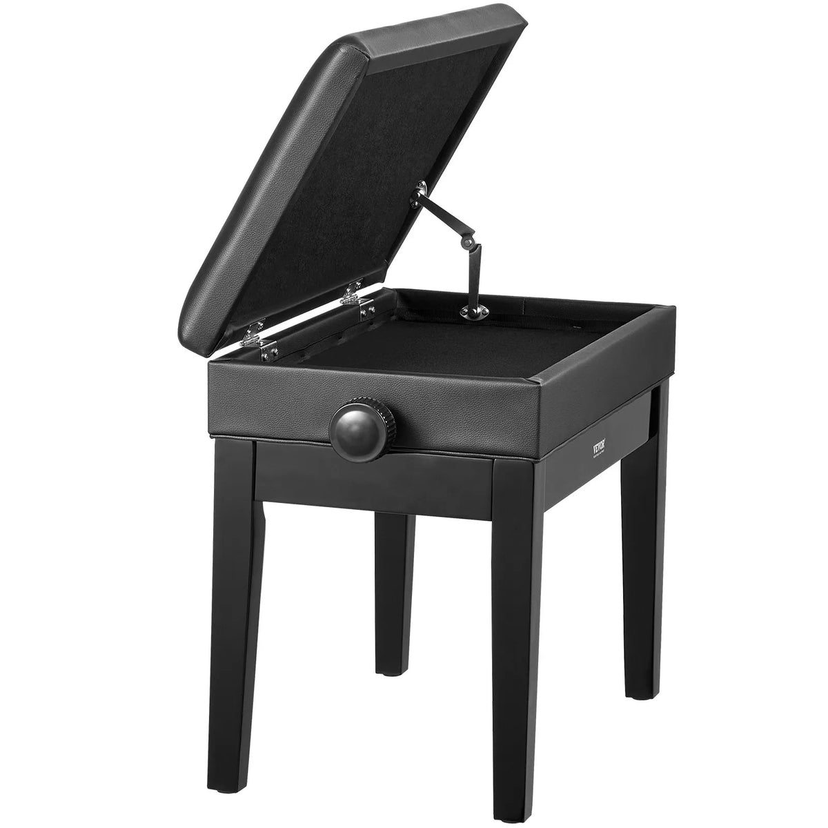 VEVOR Adjustable Piano Bench 56 cm with Storage Compartment and Wooden Shelf