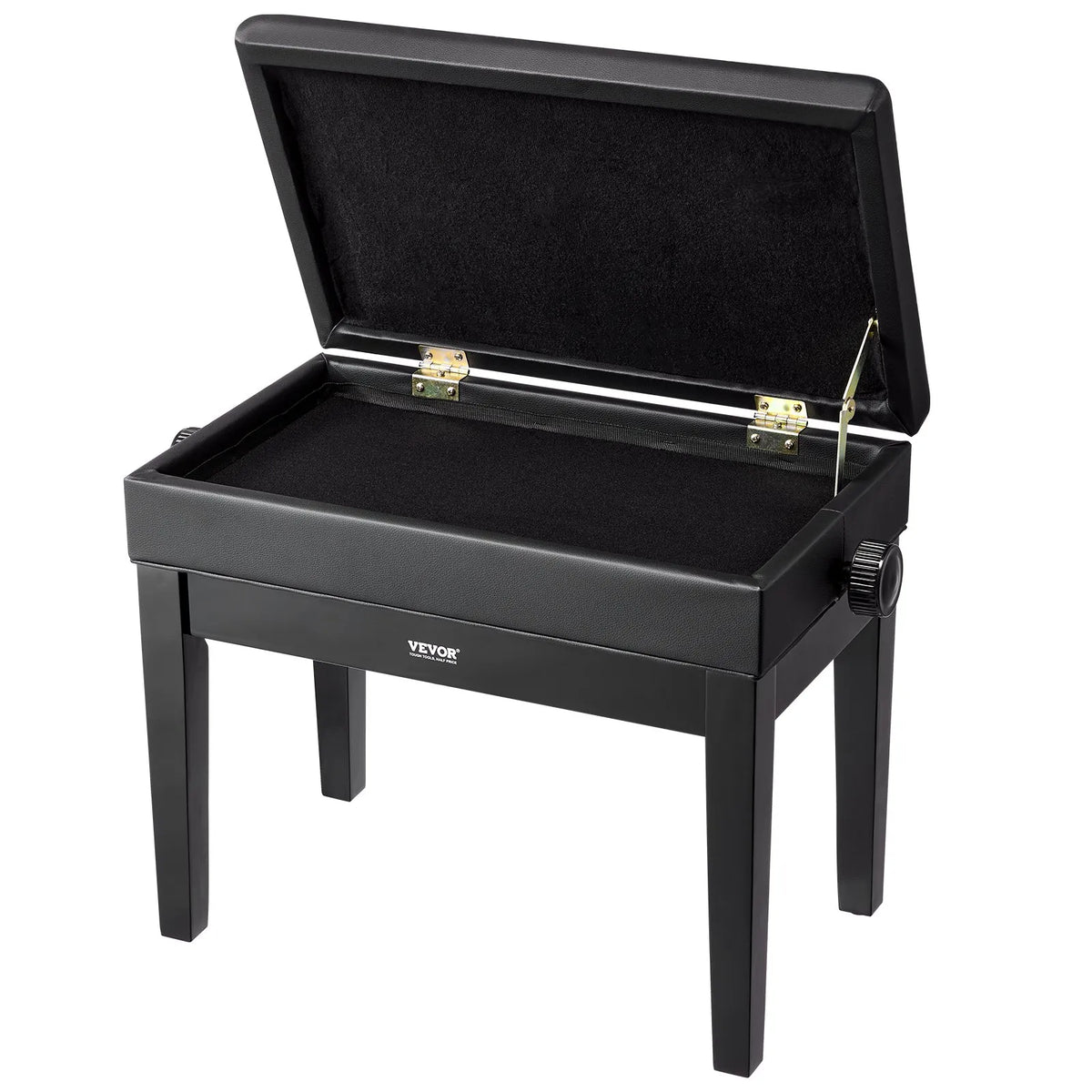 VEVOR Adjustable Piano Bench 56 cm with Storage Compartment and Wooden Shelf