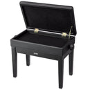 VEVOR regulējams klaviatūras soliņš ar uzglabāšanas nodalījumu, polsterētu sēdvietu un koka plauktu, 56 × 34 × 49 cm