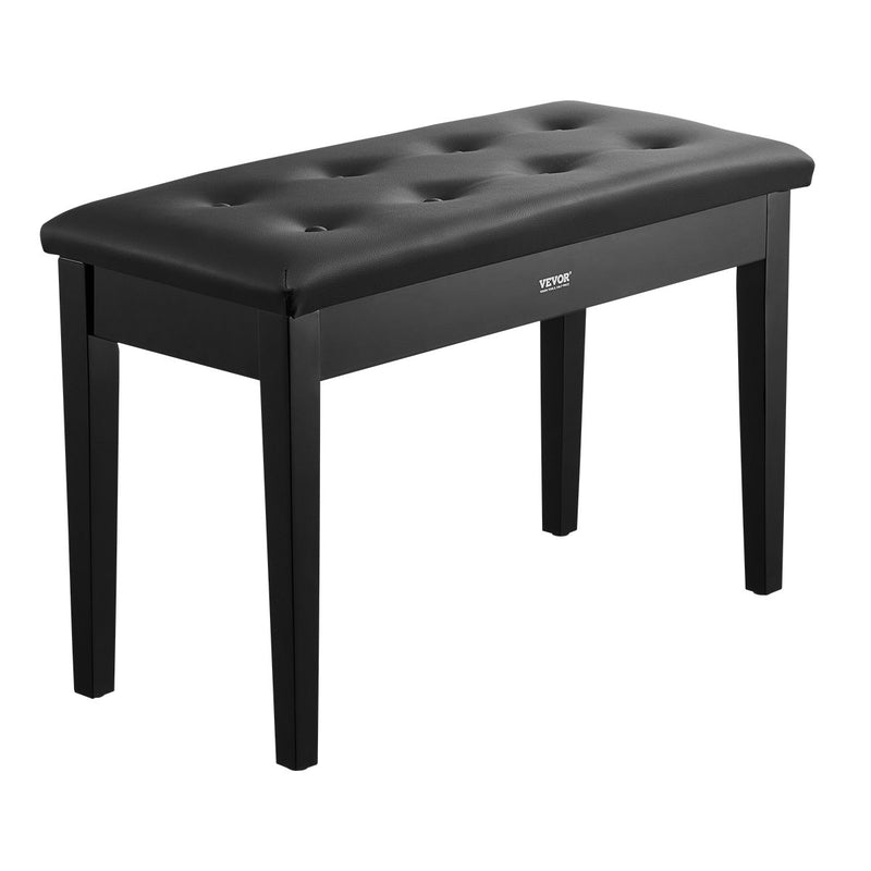 VEVOR dueta klavieru sols ar polsterētu sēdekli un glabātuvi, koka konstrukcija