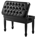 VEVOR regulējams klaviatūras soliņš ar uzglabāšanas nodalījumu, polsterētu sēdvietu un koka grāmatu plauktu, 750 × 360 × 515 mm