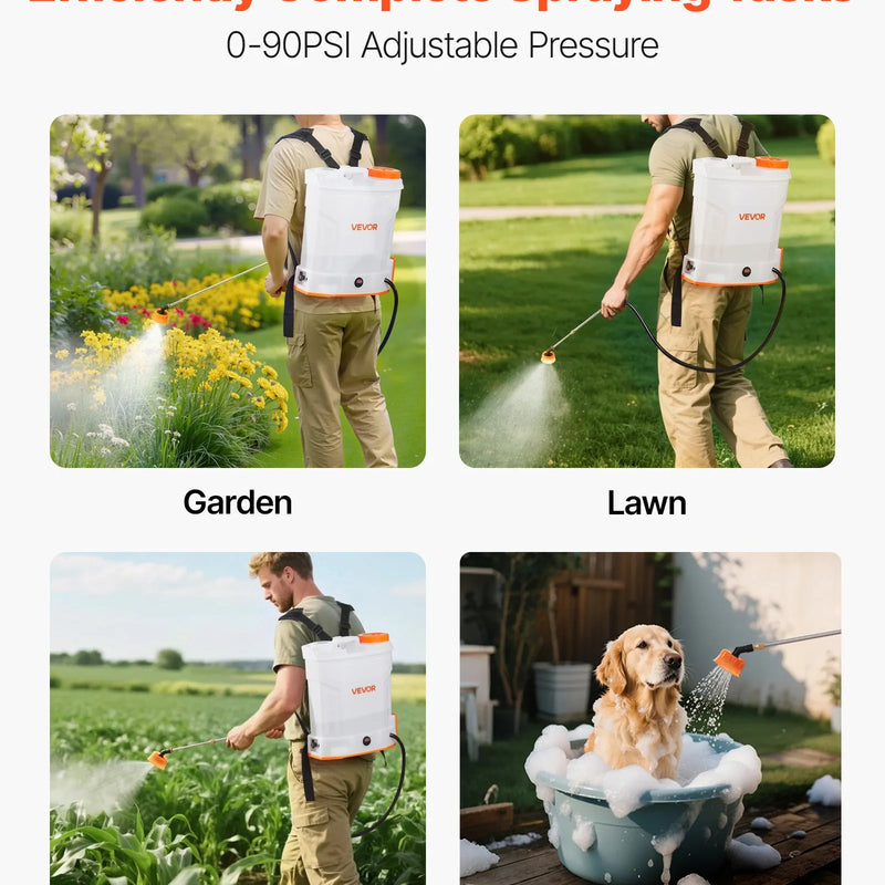 12 litru akumulatora mugursomas smidzinātājs, 0-6,2 bar, 2 h darbības laiks, dārzam un zālienam