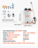 12 litru akumulatora mugursomas smidzinātājs, 0-6,2 bar, 2 h darbības laiks, dārzam un zālienam