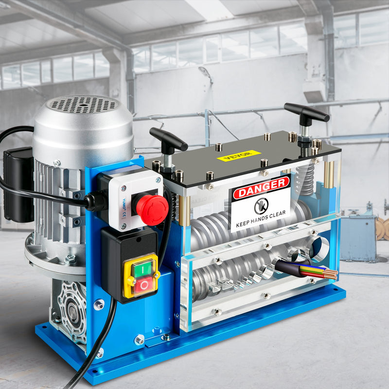 VEVOR Elektriskā vadu noņemšanas mašīna, 1,5–40 mm automātiska vadu noņemšanas mašīna, 11 kanāli, 10 asmeņi, vadu lobīšanas ātrums 23 m/min, vara vadu pārstrādei