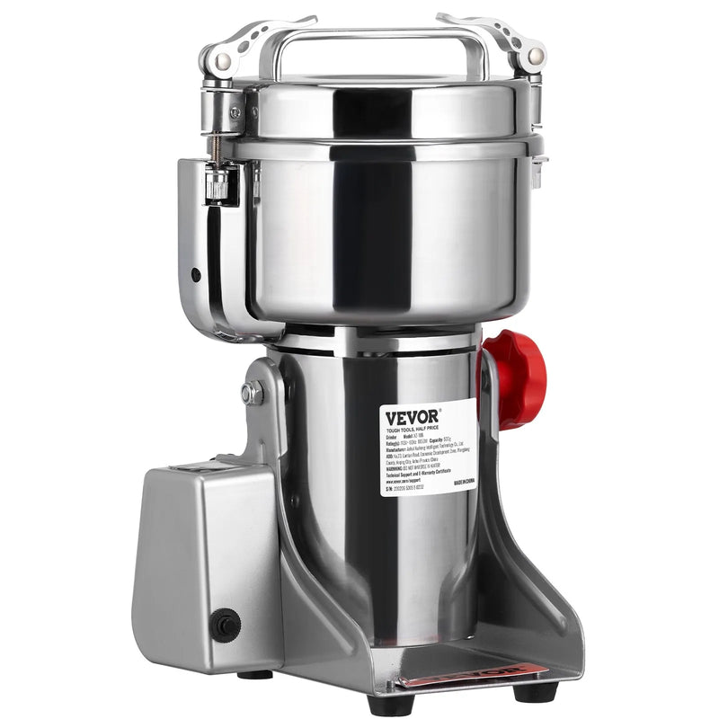 VEVOR 2500 g elektriskās graudu un garšvielu dzirnaviņas, augstas ātrdarbības 2500 W komerciālā malšanas iekārta no nerūsējošā tērauda