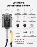 VEVOR elastīgās vārpstas slīpmašīna, 1200 W, 30 000 apgr./min elektriska rotācijas instrumenta komplekts ar kājas pedāļa vadību, piekarināms gravieris/slīpmašīna ar 112 piederumiem slīpēšanai, pulēšanai, apdarei un griešanai