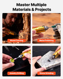 VEVOR elastīgās vārpstas slīpmašīna, 1200 W, 30 000 apgr./min elektriska rotācijas instrumenta komplekts ar kājas pedāļa vadību, piekarināms gravieris/slīpmašīna ar 112 piederumiem slīpēšanai, pulēšanai, apdarei un griešanai