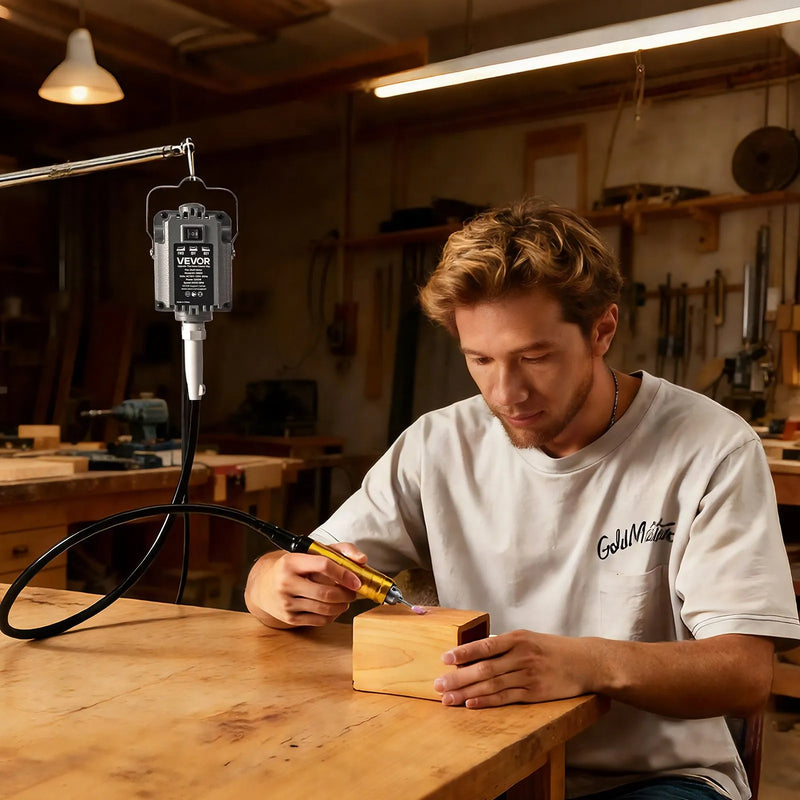 VEVOR elastīgās vārpstas slīpmašīna, 1200 W, 30 000 apgr./min elektriska rotācijas instrumenta komplekts ar kājas pedāļa vadību, piekarināms gravieris/slīpmašīna ar 112 piederumiem slīpēšanai, pulēšanai, apdarei un griešanai