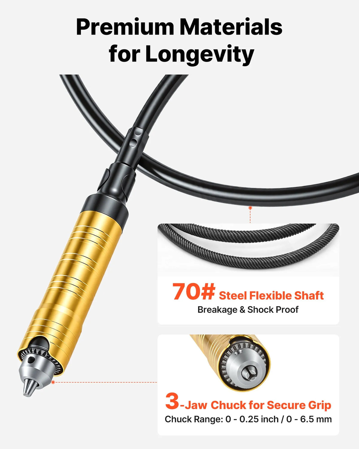 VEVOR Flexible Shaft Grinder, 780 W, 25,000 RPM Electric Rotary Tool with Foot Pedal Control, Hanging Engraver/Grinder with 112 Accessory Kit for Grinding, Polishing, Finishing and Cutting