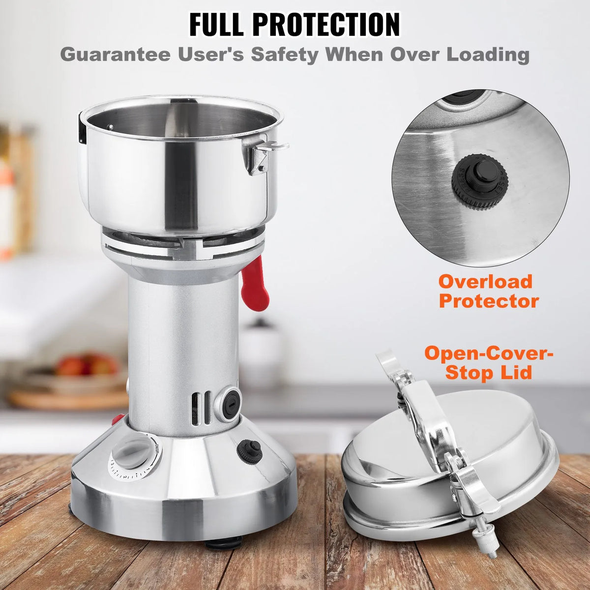 VEVOR Commercial Spice Grinder 300 g with High-Performance Motor
