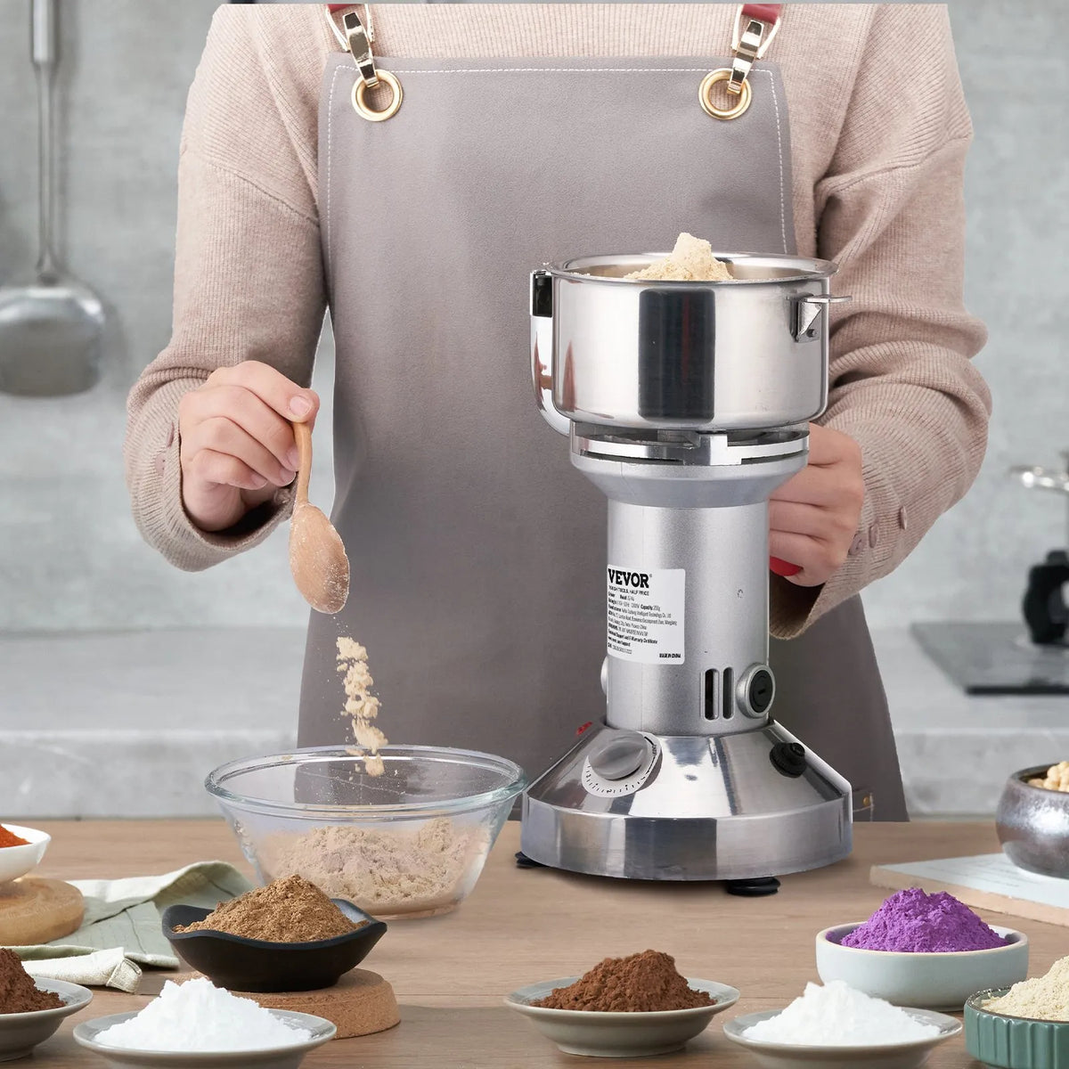 VEVOR Commercial Spice Grinder 300 g with High-Performance Motor
