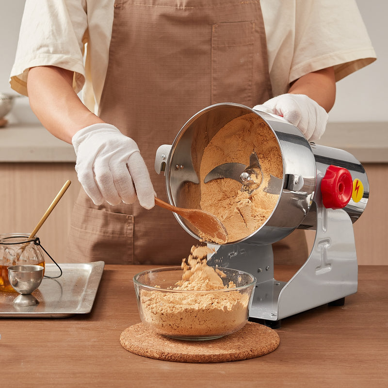 VEVOR 1000 g elektriskās graudu dzirnaviņas, 3000 W augstas ātrdarbības komerciālā garšvielu malšanas iekārta, nerūsējošā tērauda pulverizators sausu graudu, garšvielu, graudaugu, kafijas, kukurūzas un piparu malšanai, šūpojamā tipa