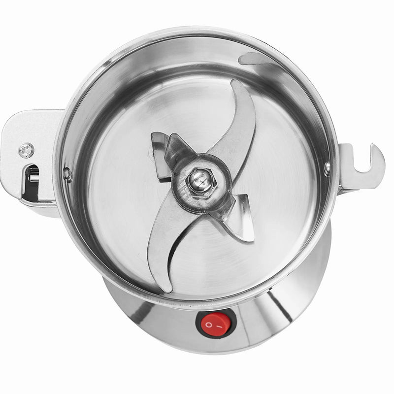 VEVOR 150 g elektriskās graudu dzirnaviņas, 850 W augstas ātrdarbības komerciālā garšvielu malšanas iekārta, nerūsējošā tērauda pulverizators sausu graudu, garšvielu, graudaugu, kafijas, kukurūzas un piparu malšanai, taisnā tipa