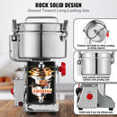 VEVOR 2500 g elektriskās graudu dzirnaviņas, 3400 W augstas ātrdarbības komerciālā garšvielu malšanas iekārta, nerūsējošā tērauda pulverizators sausu graudu, garšvielu, graudaugu, kafijas, kukurūzas un piparu malšanai, šūpojamā tipa