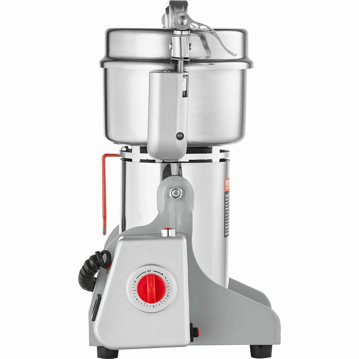 VEVOR Electric Grain Grinder 500 g, 2000 W, Stainless Steel Pulveriser, Swing Type