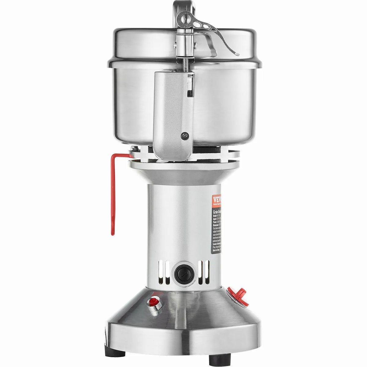 VEVOR Electric Grain Grinder 550 g, 2000 W, Stainless Steel Pulveriser, Straight Type
