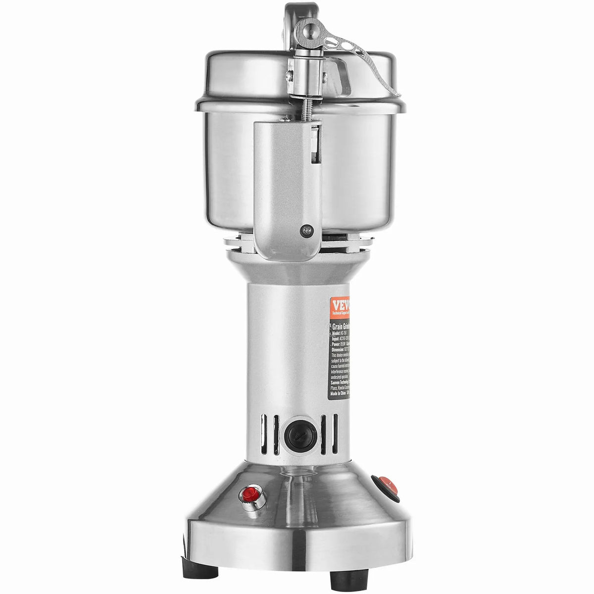 VEVOR Electric Grain Grinder 750 g, 2000 W, Stainless Steel Pulveriser, Straight Type