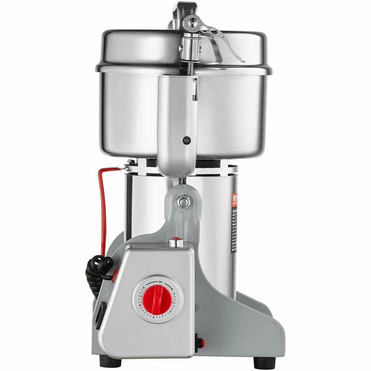 VEVOR Electric Grain Grinder 750 g, 2000 W, Stainless Steel Pulveriser, Swing Type