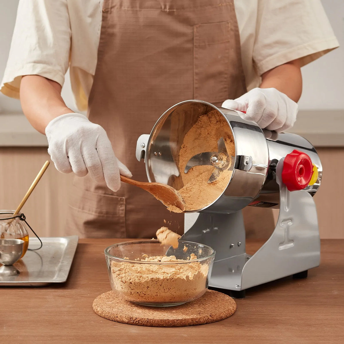 VEVOR Electric Grain Grinder 750 g, 2000 W, Stainless Steel Pulveriser, Swing Type