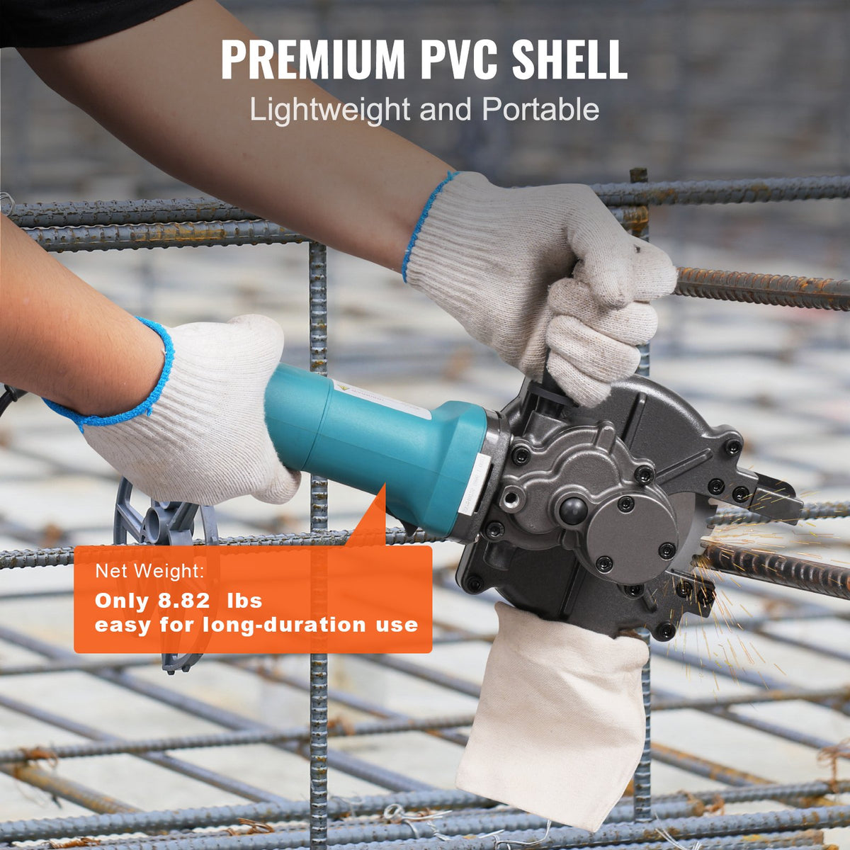 VEVOR Electric Rebar Cutter, 1100 W Portable Model, Cutting Range 4–40 mm, High-Power Steel and Concrete Rebar Cutter with Auxiliary Handle and Tool Case, Model RD-10