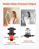 VEVOR ūdens spiediena sūknis, 12 V DC, 4,5 l/min, 2 kameru pašuzsūcošs diafragmas sūknis ar 2 šļūteņu skavām, maks. spiediens 5,5 bar, klusa darbība kemperiem, karavānām, laivām un dārza apūdeņošanai