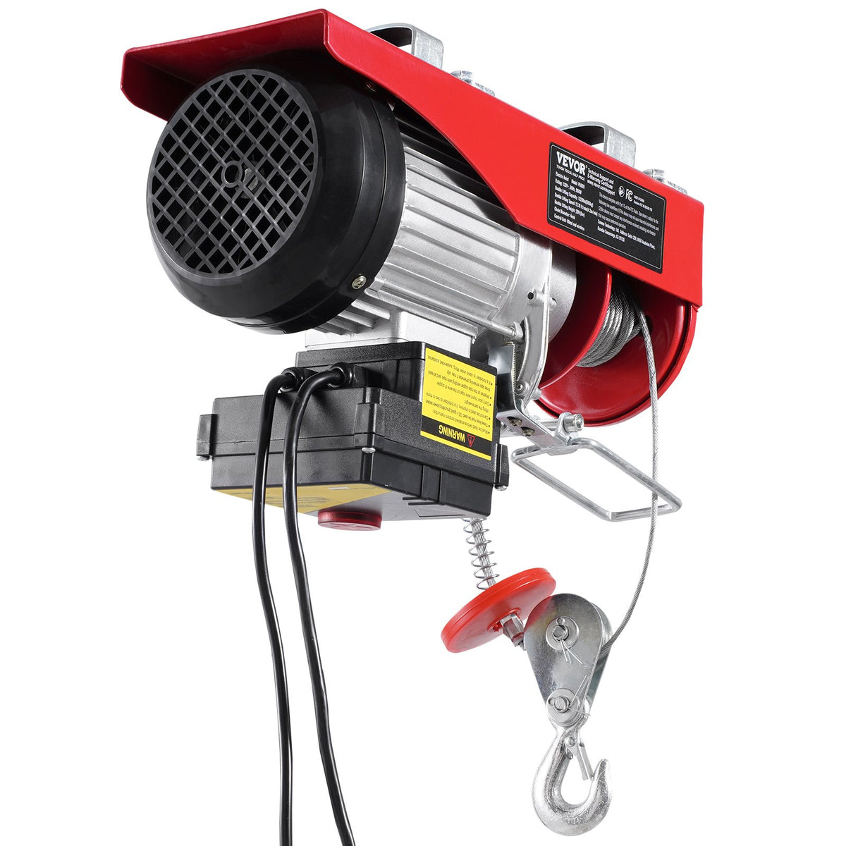 VEVOR Electric Hoist, 600 kg Winch, 100 m Wireless Remote and 4.3 m Wired Remote