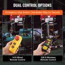 VEVOR elektriskais pacēlājs, vinča 600 kg, 100 m bezvadu tālvadība un 4,3 m vadu tālvadība