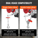 VEVOR elektriskais pacēlājs, vinča 600 kg, 100 m bezvadu tālvadība un 4,3 m vadu tālvadība