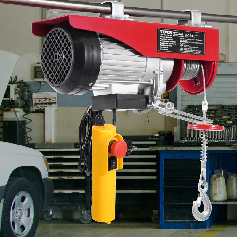 VEVOR elektriskais pacēlājs, vinča 800 kg ar 4,3 m vadu tālvadību, 230 V