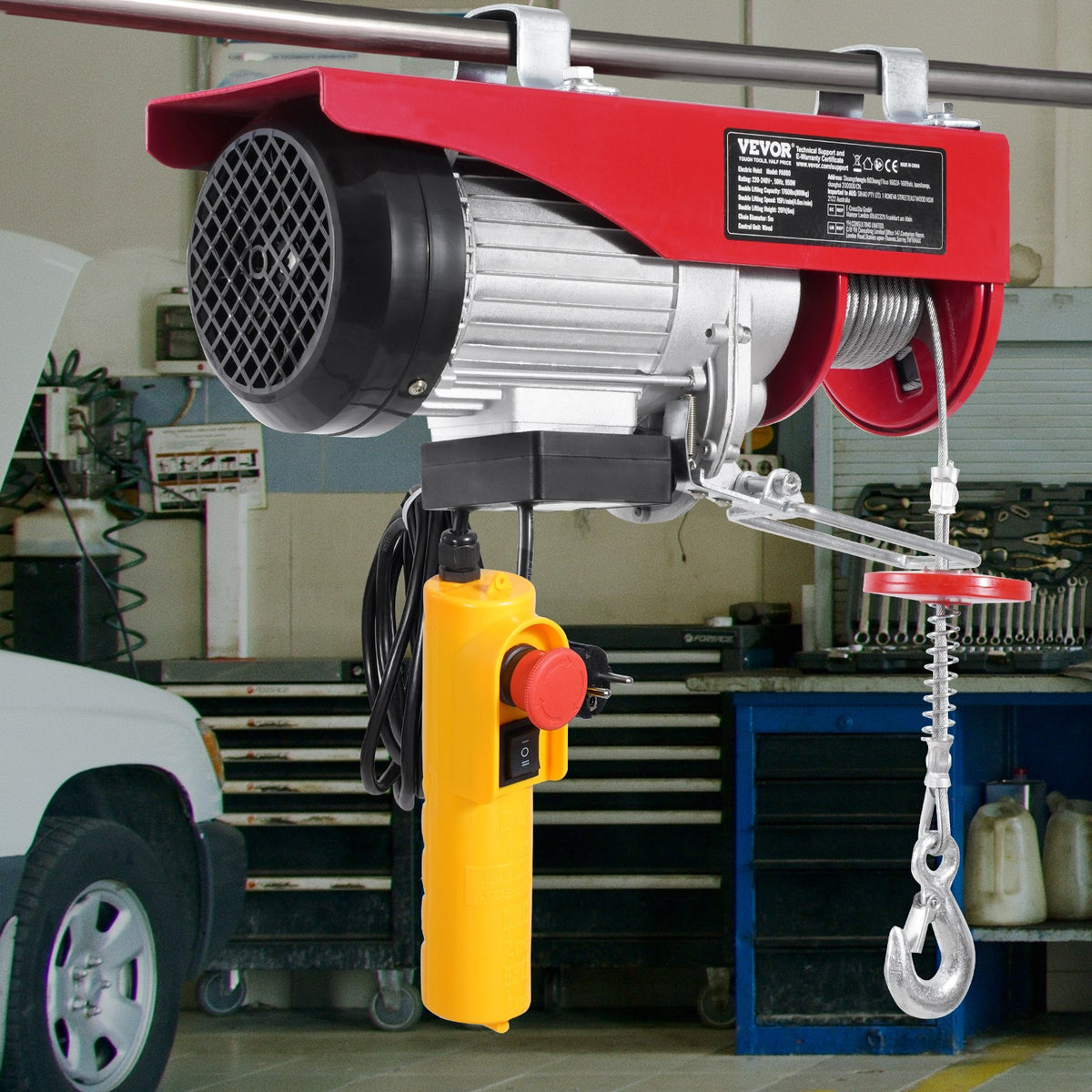 VEVOR Electric Hoist, Winch 800 kg with 4.3 m Remote Control, 230 V