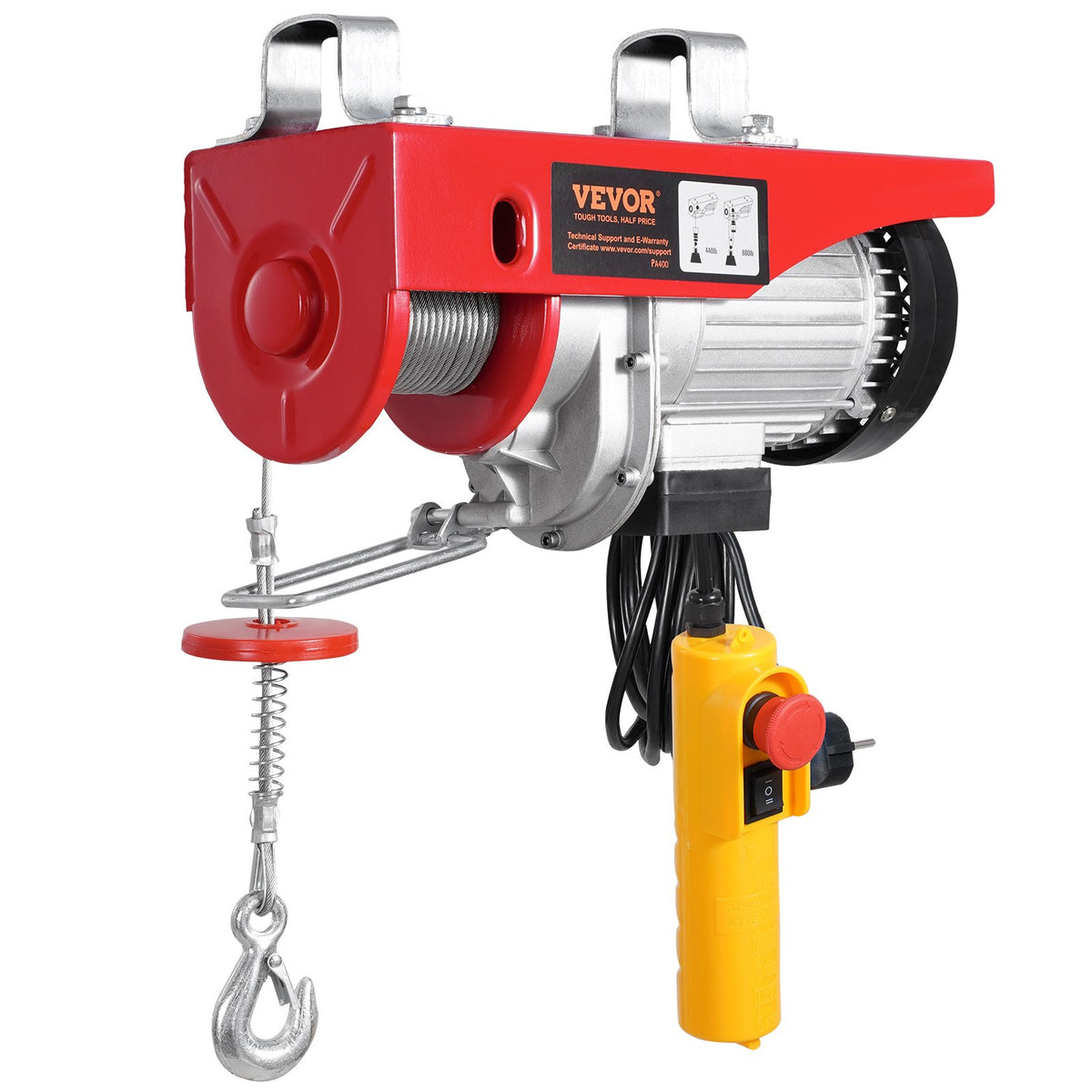 VEVOR Electric Hoist, Winch 400 kg with 4.3 m Cable Remote Control, 230 V