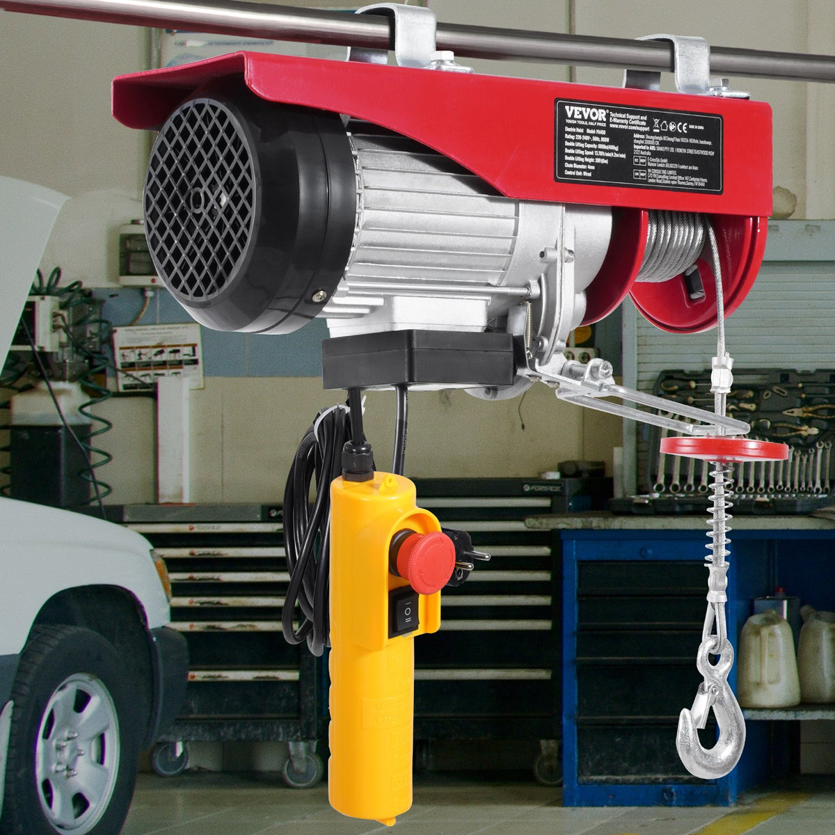 VEVOR Electric Hoist, Winch 400 kg with 4.3 m Cable Remote Control, 230 V