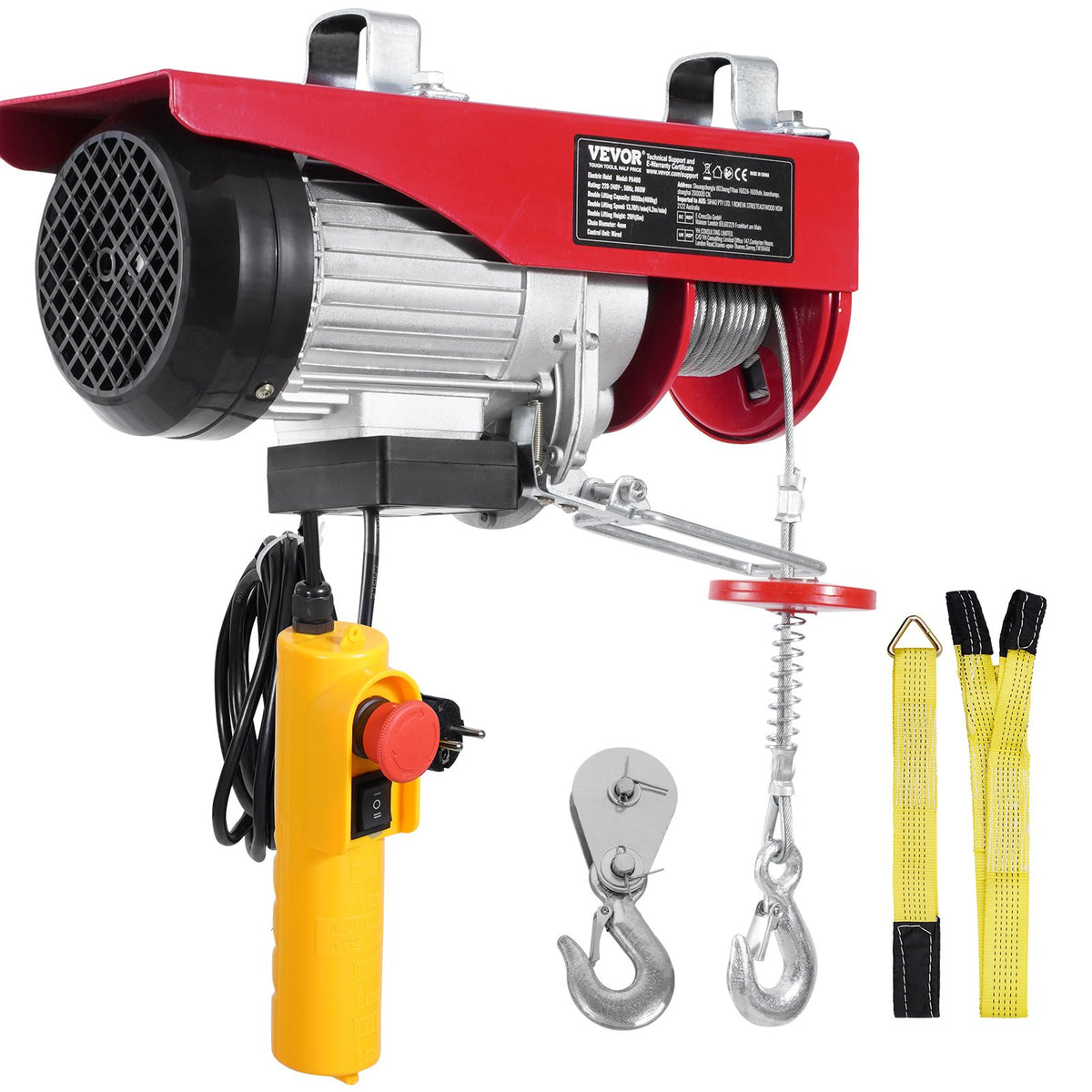 VEVOR Electric Hoist, Winch 400 kg with 4.3 m Cable Remote Control, 230 V