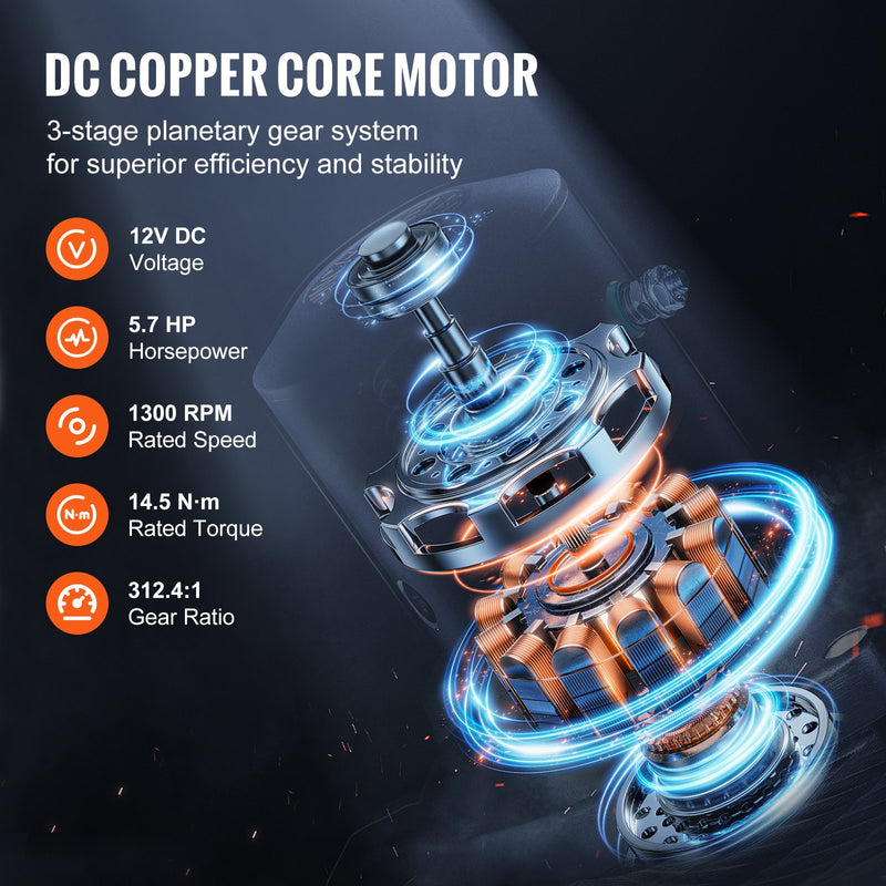 VEVOR elektriskā kravas automobiļu vinča - 8164 kg ar tērauda trosi, IP65 aizsardzību un tālvadības pulti