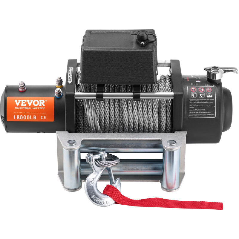 VEVOR elektriskā kravas automobiļu vinča - 8164 kg ar tērauda trosi, IP65 aizsardzību un tālvadības pulti