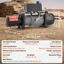 VEVOR elektriskā kravas automobiļu vinča - 6123 kg ar tērauda trosi, IP65 ūdensizturība, tālvadības pults