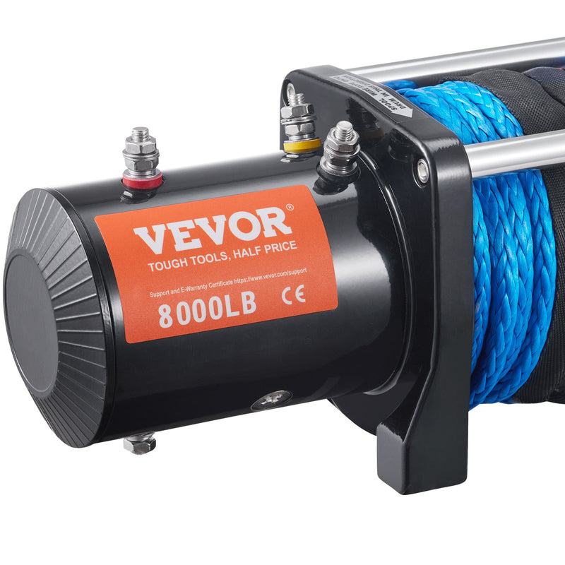 VEVOR elektriskā vinča - 12V, 3629 kg ar neilona virvi, IP67, ar bezvadu tālvadības pulti un hawse vadotni