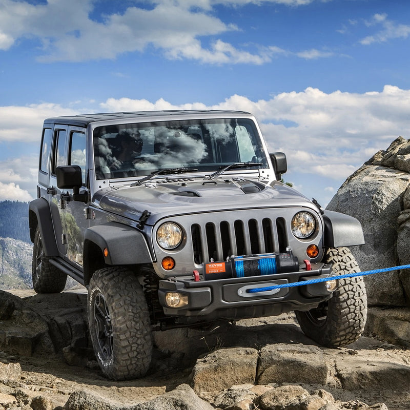 VEVOR elektriskā vinča - 12V, 3629 kg ar neilona virvi, IP67, ar bezvadu tālvadības pulti un hawse vadotni