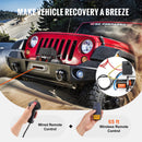 VEVOR elektriskā vinča kravas auto vajadzībām, 2722 kg vilkšanas jauda, ar sintētisko trosi, ūdensizturīga, ar tālvadības pulti