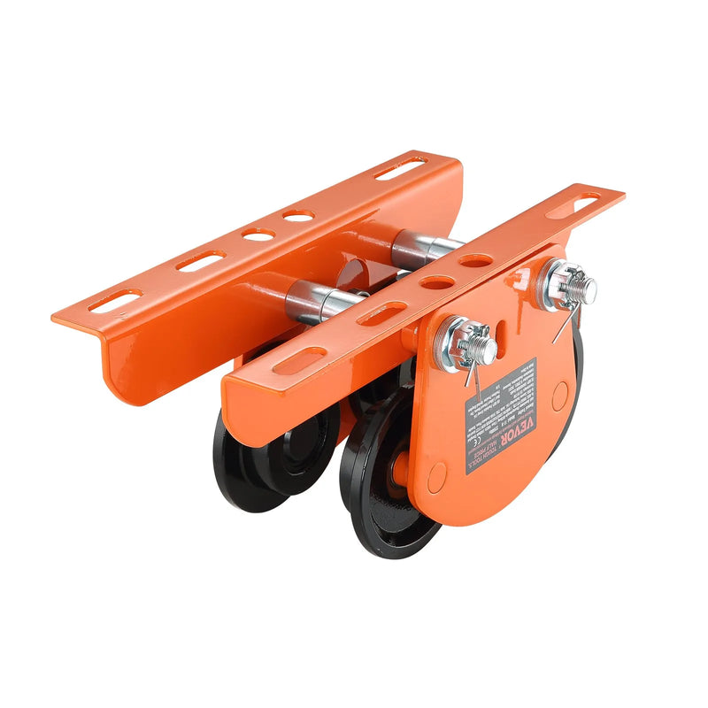 VEVOR elektriskā pacēlāja manuālais ratiņš, 998 kg / 1 t celtspēja, ratiņi PA200, PA250, PA300, PA400 un PA500 pacēlājiem, dubultie riteņi, regulējams sijas platums 6,8–11 cm taisnām un izliektām I sijām