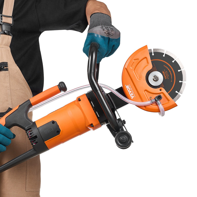 VEVOR 7" elektriskā betona zāģa mašīna - mitrā un sausā griešana ar ūdens sūkni un asmeni
