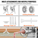 VEVOR jaudīgs elektriskais gaļas maļamais aparāts ar desu pildītāju, 1100 W, jauda 450 kg/h