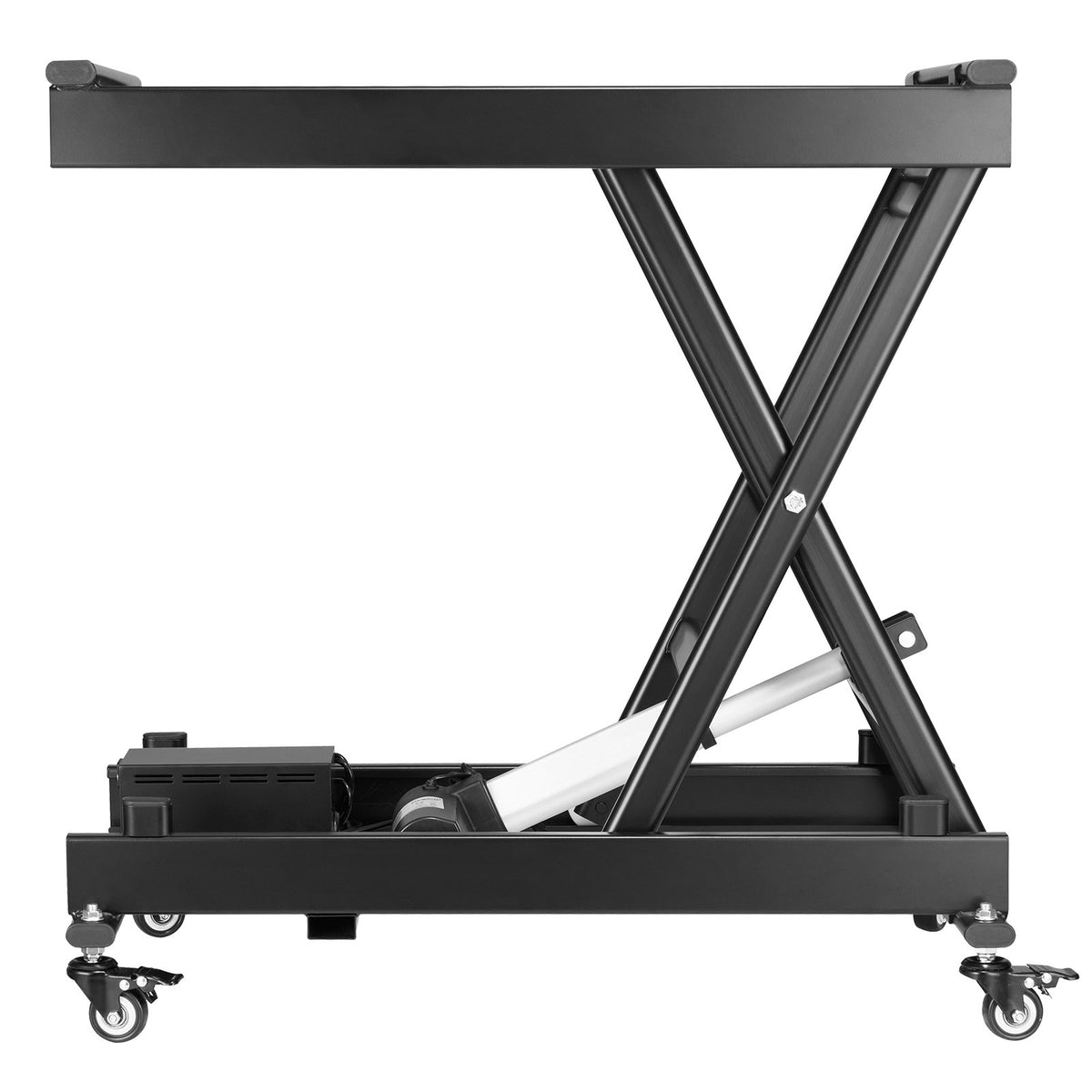 VEVOR Electric Scissor Lift Table 150 kg with Adjustable Height 20–71 cm, Lifting Platform with 4 Wheels for Material Handling, Black