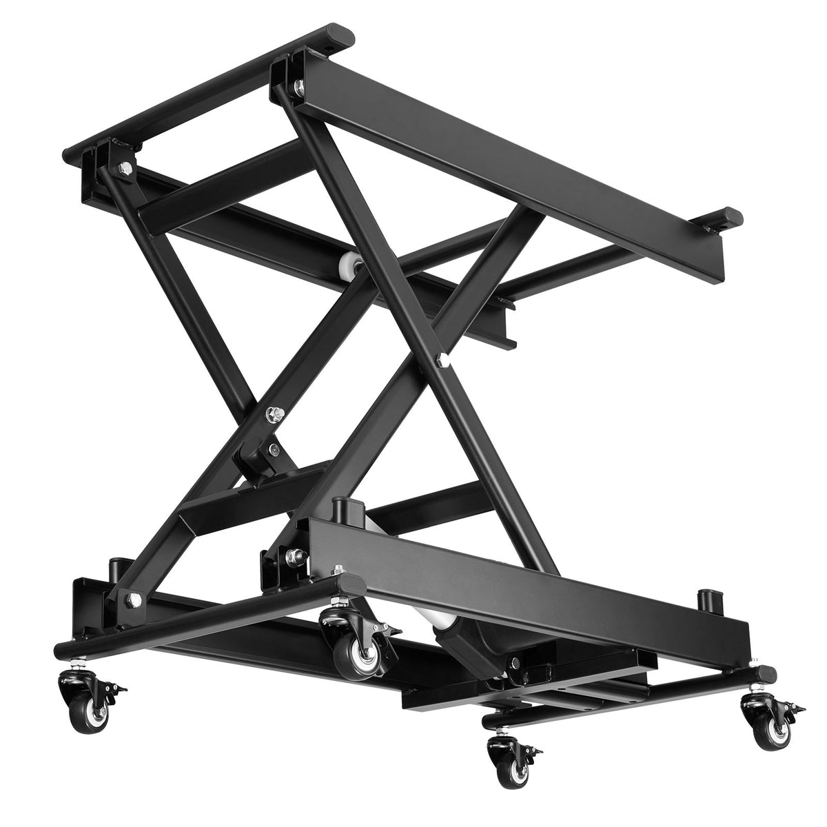 VEVOR Electric Scissor Lift Table 150 kg with Adjustable Height 20–71 cm, Lifting Platform with 4 Wheels for Material Handling, Black