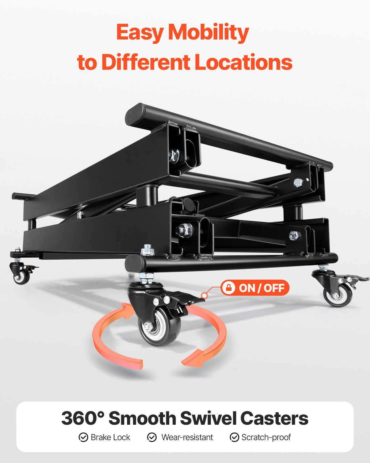 VEVOR Electric Scissor Lift Table 150 kg with Adjustable Height 20–71 cm, Lifting Platform with 4 Wheels for Material Handling, Black