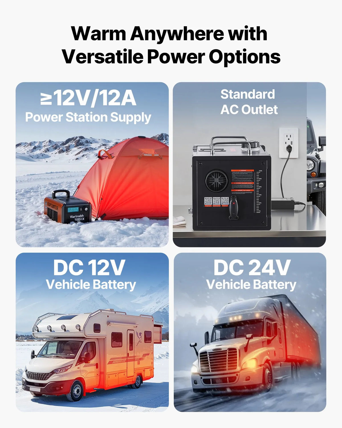 12V/220V 8 kW VEVOR diesel heater all-in-one – Bluetooth, remote control, 7 l tank